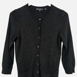 Vince Womens 100% Cashmere Sweater Cardigan Sz Small Gray Button Up Pockets